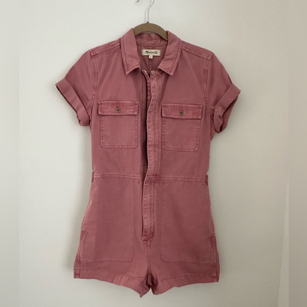 Madewell Pink Jean Romper